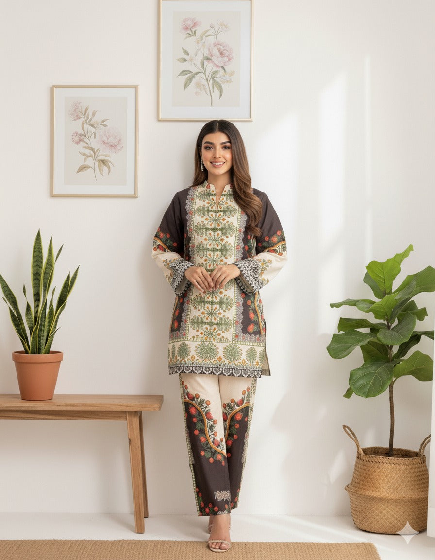 Luxurious Printed 2-Piece Lawn Suit | Ready-to-Wear Ethnic Wear