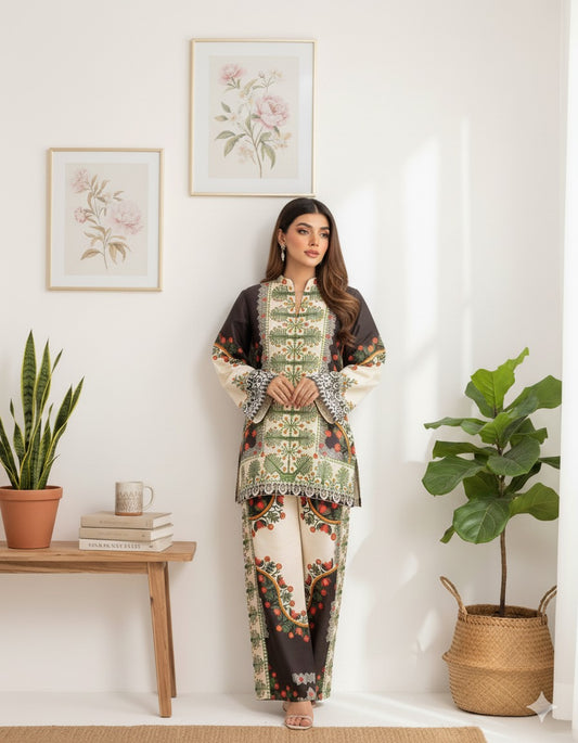 Luxurious Printed 2-Piece Lawn Suit | Ready-to-Wear Ethnic Wear