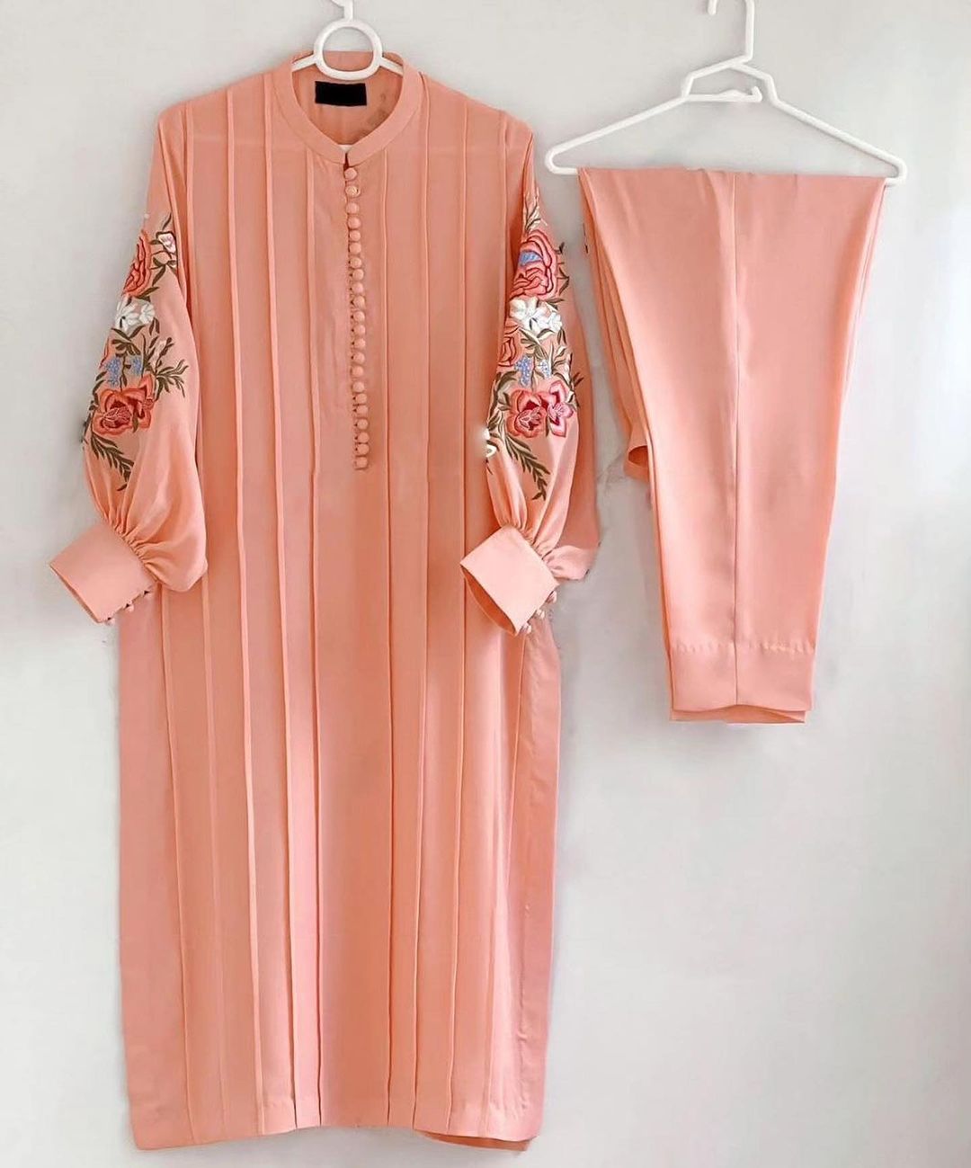 Blush Pink linen Kurta & Trouser Set for Festive & Casual Wear