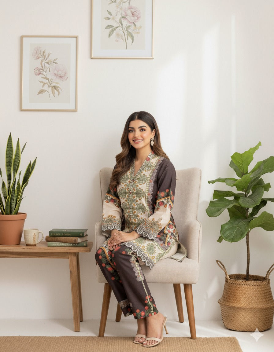 Luxurious Printed 2-Piece Lawn Suit | Ready-to-Wear Ethnic Wear