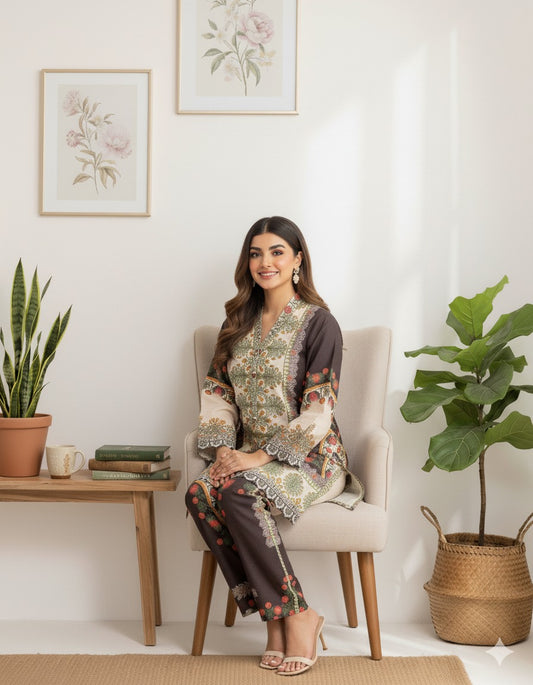 Luxurious Printed 2-Piece Lawn Suit | Ready-to-Wear Ethnic Wear