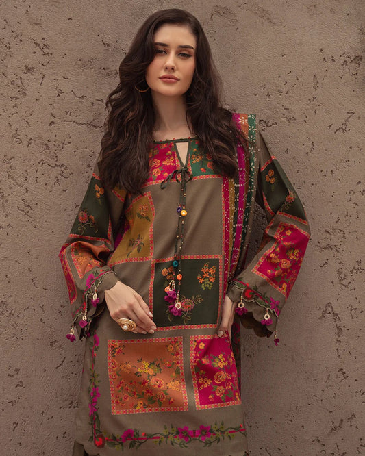 Luxury Embroidered 3-Piece Suit – Shamoz silk Collection | Libaas-e-Resham